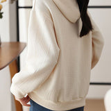 Drop Shoulder Hoodie with Logo Decoration - liwisi