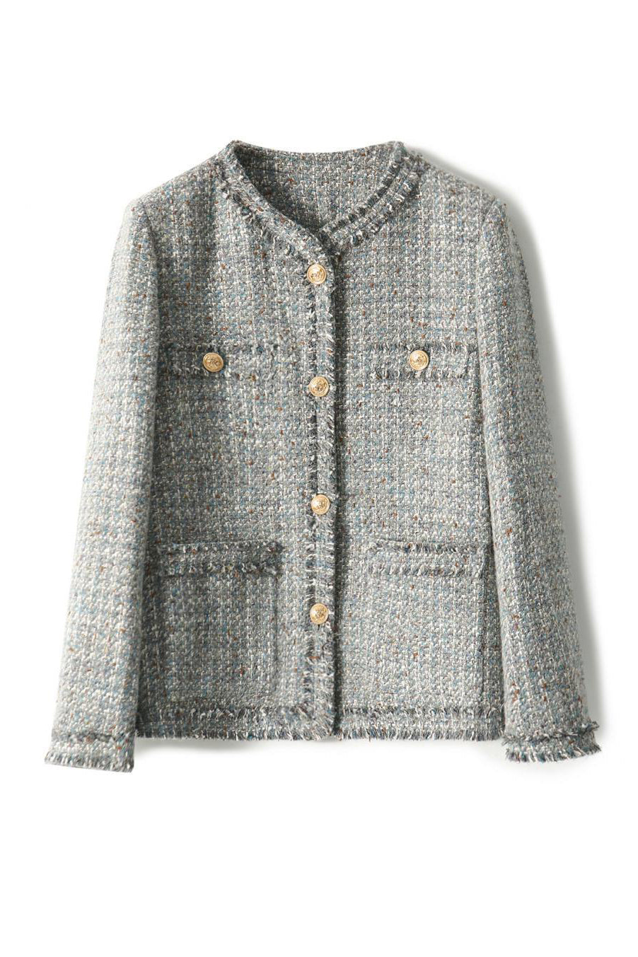 Elegant-Inspired No-Collar Jacket with Lining - liwisi