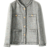 Elegant-Inspired No-Collar Jacket with Lining - liwisi