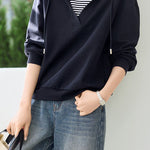 Casual Office Versatile Fake Two-Piece Sweatshirt - liwisi