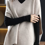 Poncho Style V-Neck Casual Knit Vest - 5 Colors Available - liwisi