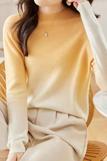 Gradient Orange Wool-Like Knit - liwisi