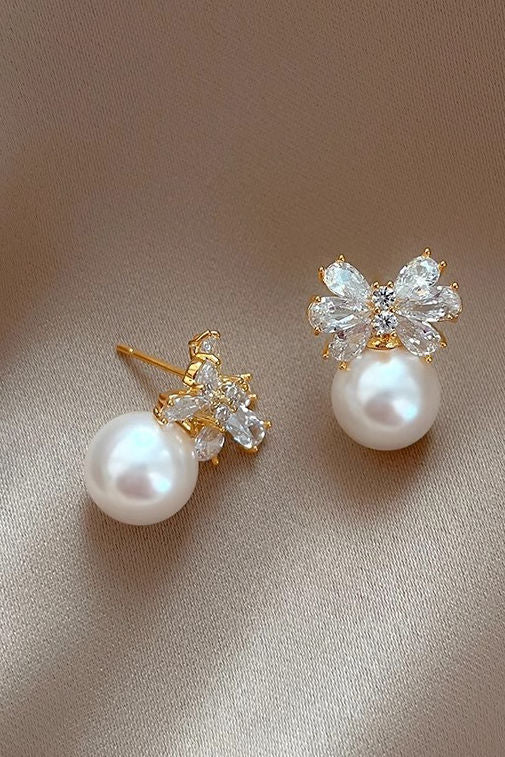 Elegant Bow Pearl Earrings - liwisi