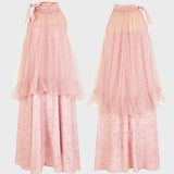 Halter Neck Tulle Contrast Ombre Long Dress with Lining - 3 Colors Available - liwisi