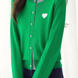 Casual Versatile Color-Block Knitted Cardigan