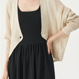 Plain Batwing Sleeve V-Neck Knit Cardigan - 2 Colors Available - liwisi