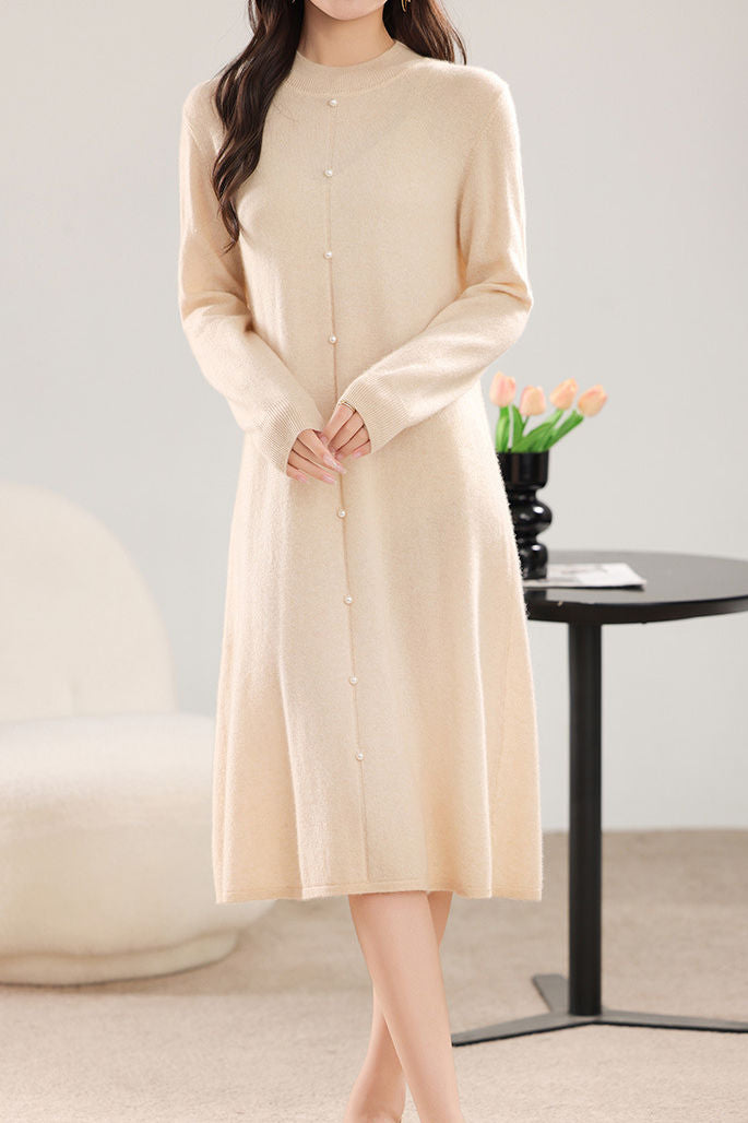 Straight-Leg Loose Knit Dress - liwisi