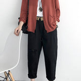 V-Neck Rib Knit Cardigan with Contrast - 5 Colors Available - liwisi