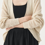 Plain Batwing Sleeve V-Neck Knit Cardigan - 2 Colors Available - liwisi