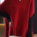 Poncho Style V-Neck Casual Knit Vest - 5 Colors Available - liwisi