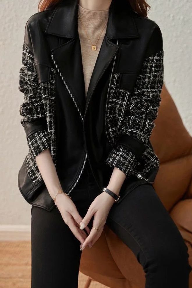 Elegant-Inspired Versatile Biker Leather Jacket - liwisi