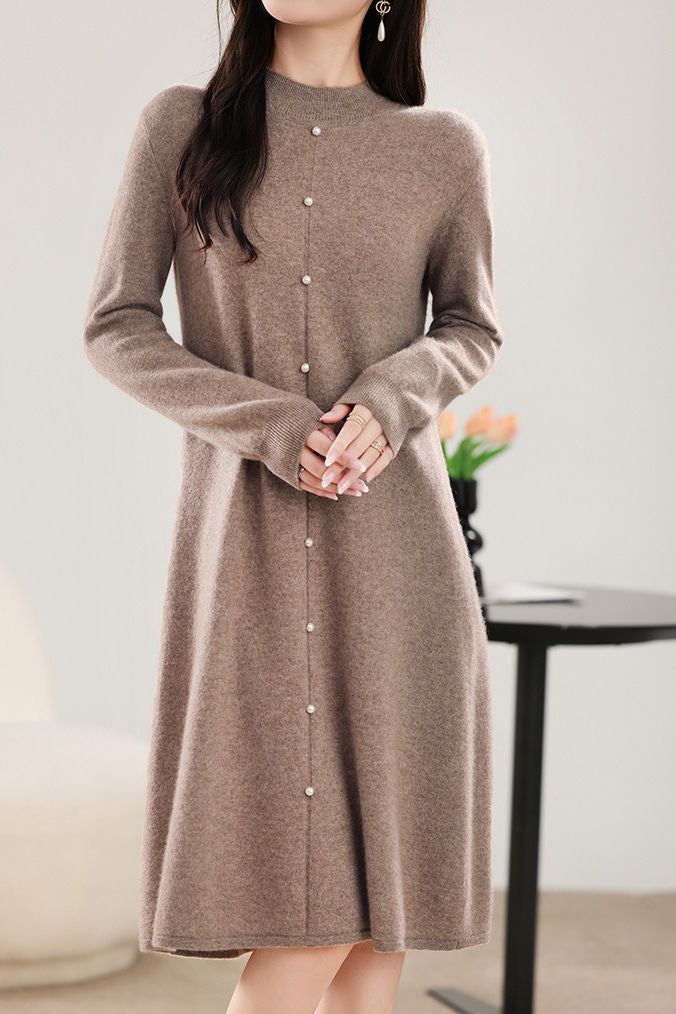 Straight-Leg Loose Knit Dress - liwisi