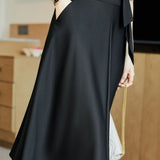 Volume Semi-Flare Skirt with Tie Belt - liwisi
