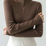 Elegant Ruffle Trim Knit Sweater - liwisi