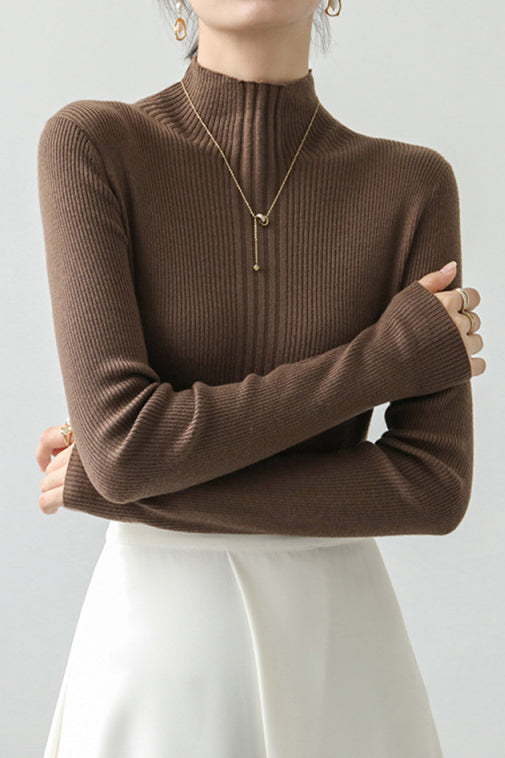 Elegant Ruffle Trim Knit Sweater - liwisi