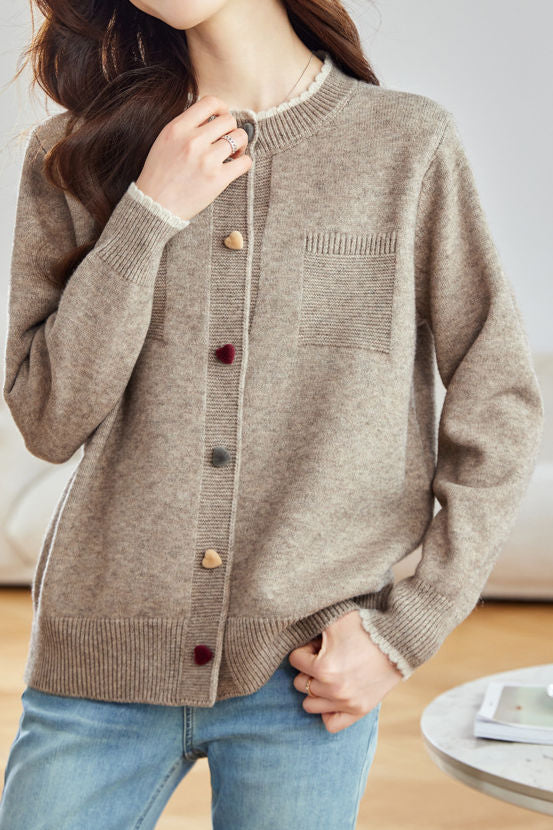 Minimalist Stylish Color-Block Knit Cardigan - liwisi