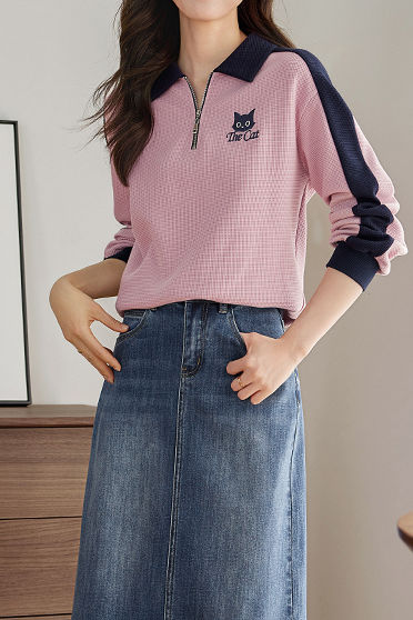 Casual Versatile Polo-Collar Half-Zip Pullover Hoodie - liwisi