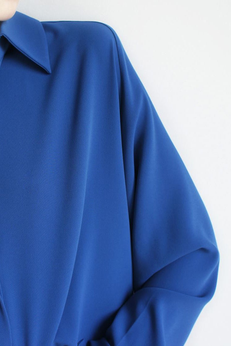 Skipper Collar Asymmetrical Long Sleeve Shirt - liwisi