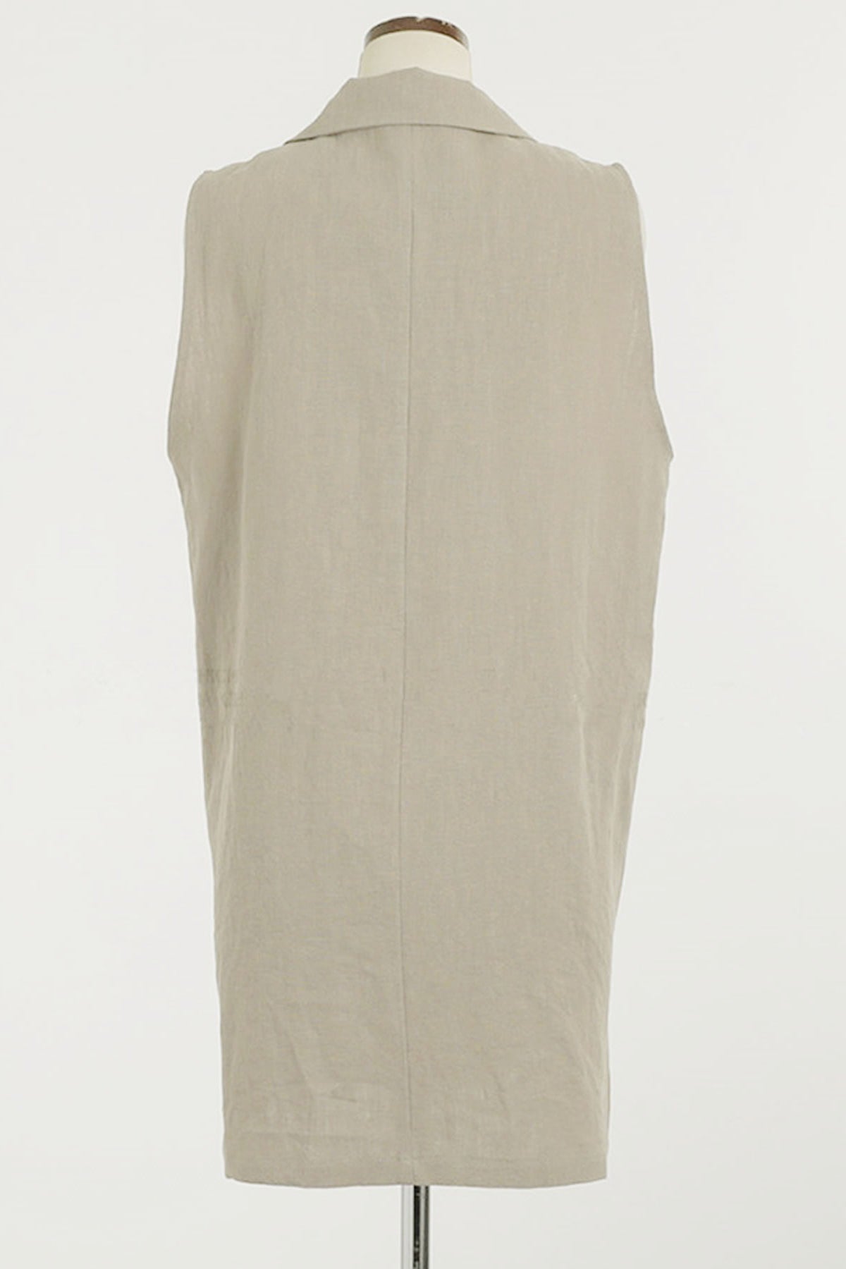 Notch Lapel Color Side Slit Linen Gilet - 3 Colors Available - liwisi