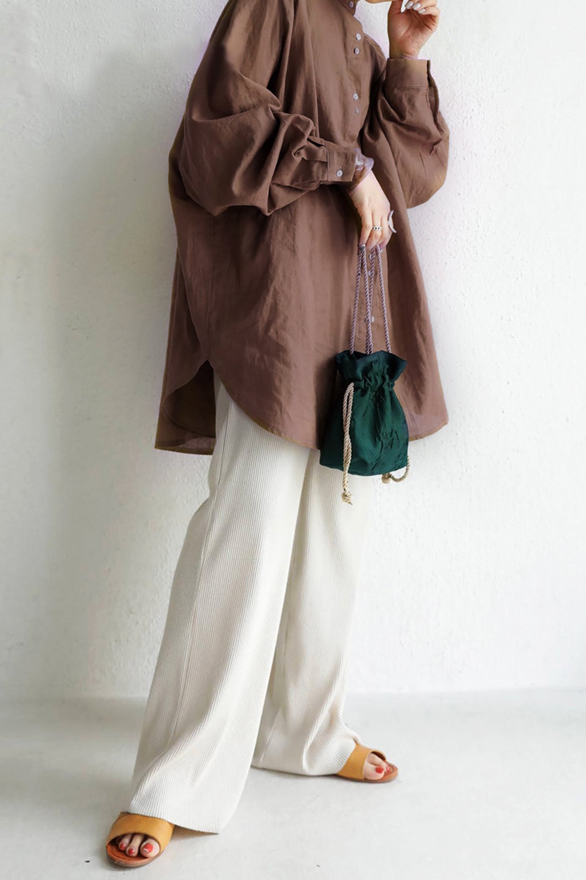 Stand Collar Drop Shoulder Linen Tunic - 6 Colors Available - liwisi