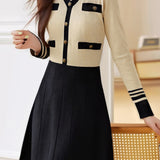 Elegant Paneled Knitted Dress