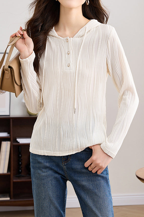 Hooded Simple Parker with Slit Opening - liwisi