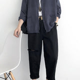 V-Neck Rib Knit Cardigan with Contrast - 5 Colors Available - liwisi