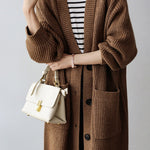 Casual Heavyweight Long Knit Jacket - liwisi