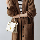 Casual Heavyweight Long Knit Jacket - liwisi