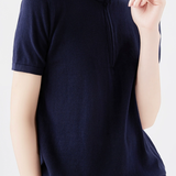 Simple Design Half Zip Knit Top - 4 Colors Available - liwisi