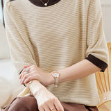 Bi-Color Hem Button Decor Knit Top - 3 Colors Available - liwisi