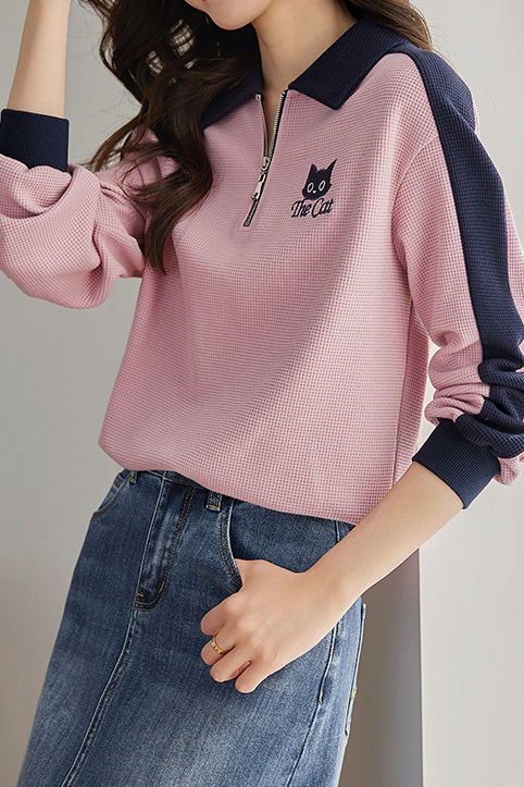 Casual Versatile Polo-Collar Half-Zip Pullover Hoodie - liwisi