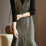 French Style Double-Faced Flared Midi Dress - liwisi