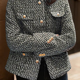 Exquisite Elegant Versatile Crew Neck Coat