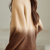 Fashion Gradient Color Double Zipper Cardigan - liwisi
