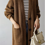 Casual Heavyweight Long Knit Jacket - liwisi