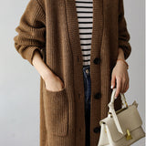 Casual Heavyweight Long Knit Jacket - liwisi