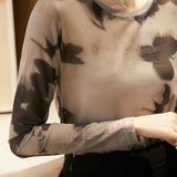 ラウンドネック水墨アートプリントTシャツ 2色入 - liwisi
