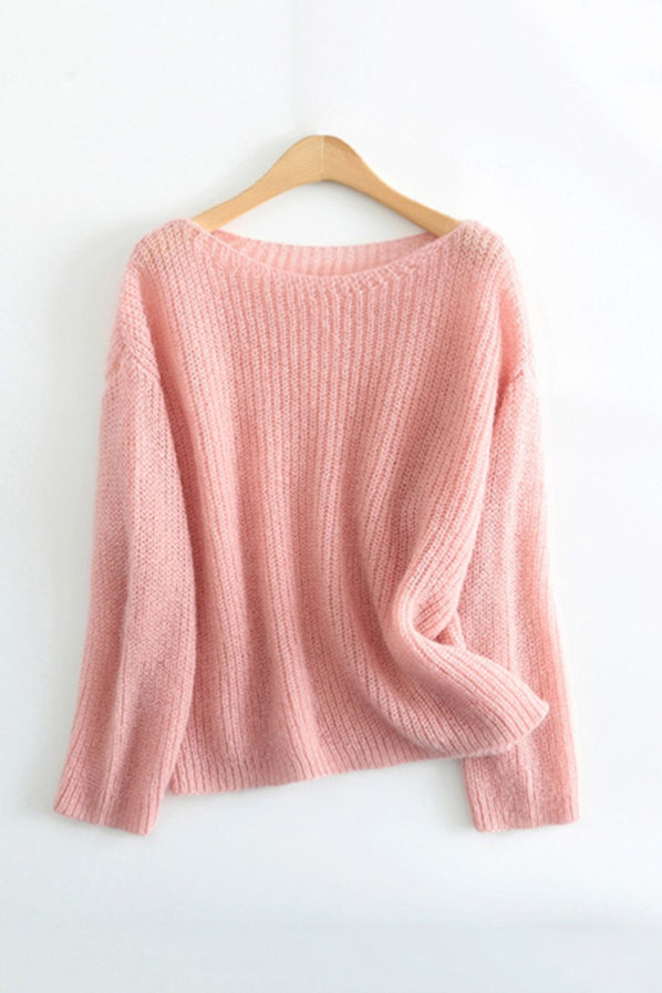 Round Neck Lace Knit Top - 5 Colors Available - liwisi