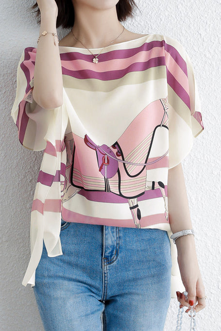 ポンチョ風サイドスリットアニマル柄Tシャツ 2色入 - liwisi