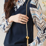 Layered Look Printed Contrast Vest Shirt - liwisi