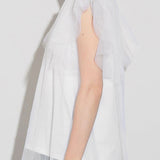 Round Neck Double Tulle Flare Sleeve T-Shirt - 2 Colors Available - liwisi