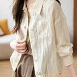 ステンカラードローストリングポケットジャケット 2色入 - liwisi