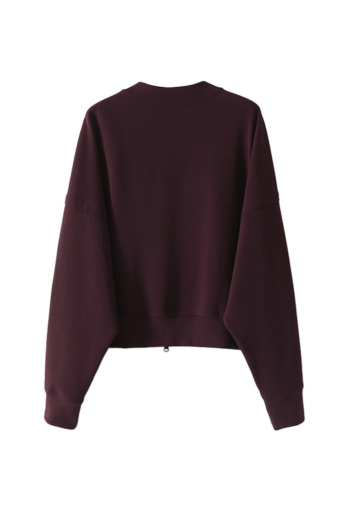 Round Neck Double Flap Pocket Long Sleeve Blouson-2 Colors Available - liwisi