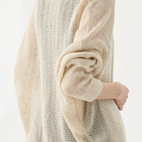 Plain Batwing Sleeve V-Neck Knit Cardigan - 2 Colors Available - liwisi