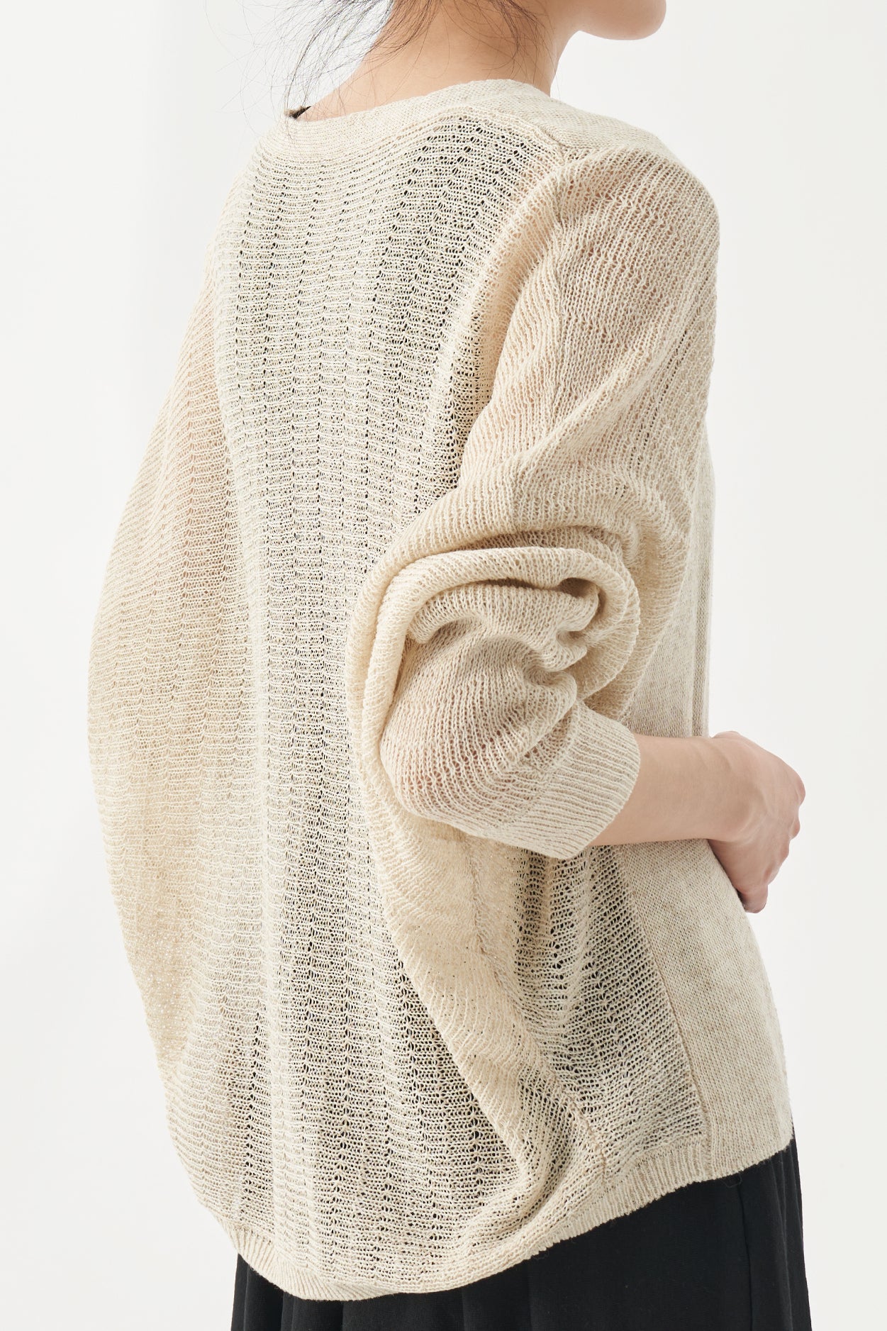 Plain Batwing Sleeve V-Neck Knit Cardigan - 2 Colors Available - liwisi