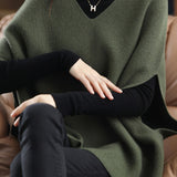 Poncho Style V-Neck Casual Knit Vest - 5 Colors Available - liwisi