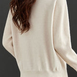 Contrast - color fake two - piece knitted sweater - liwisi