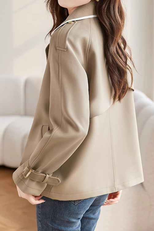 Stand Collar Bi-Color Jacket with Lining - liwisi