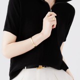 Simple Design Half Zip Knit Top - 4 Colors Available - liwisi